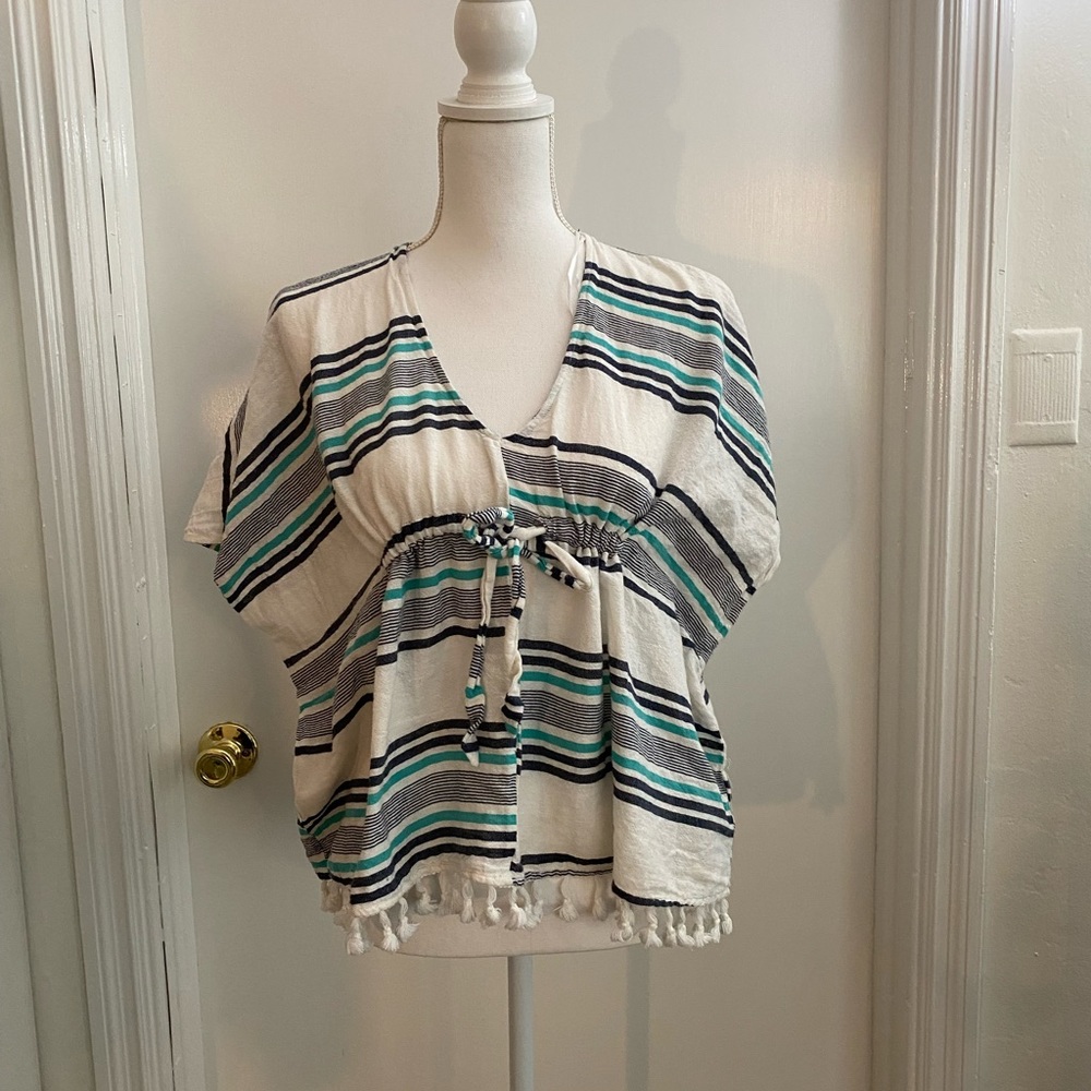 LOVESTITCH Drawstring Waist Tassel Top